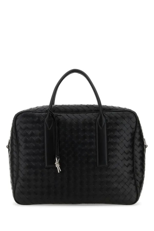BOTTEGA VENETA | ブラック レザー ミディアム ウィークエンダー ゲッタウェイ バッグ