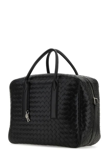 BOTTEGA VENETA | ブラック レザー ミディアム ウィークエンダー ゲッタウェイ バッグ