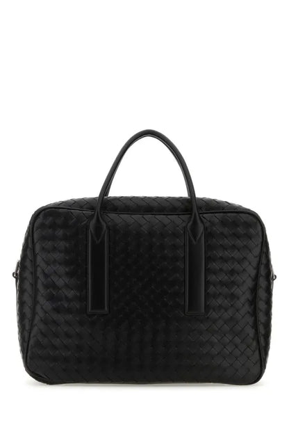 BOTTEGA VENETA | ブラック レザー ミディアム ウィークエンダー ゲッタウェイ バッグ