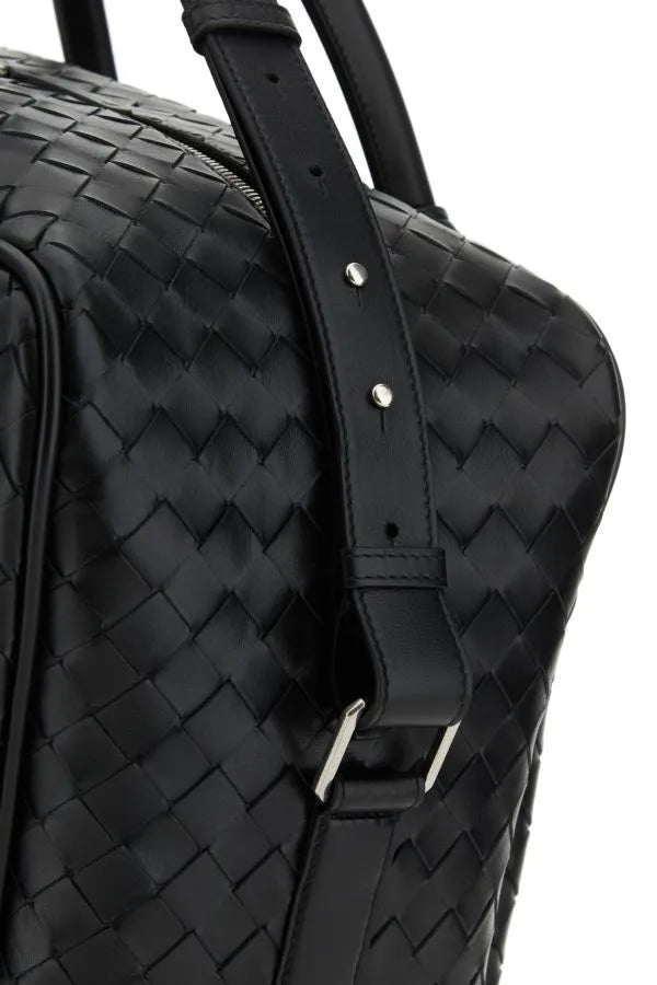 BOTTEGA VENETA | ブラック レザー ミディアム ウィークエンダー ゲッタウェイ バッグ