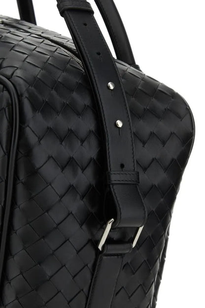 BOTTEGA VENETA | ブラック レザー ミディアム ウィークエンダー ゲッタウェイ バッグ