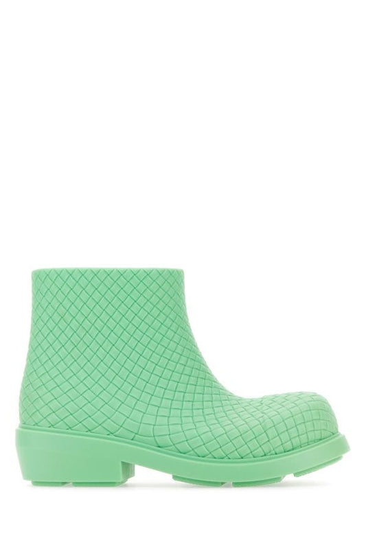 BOTTEGA VENETA | Mint green rubber Fireman ankle boots