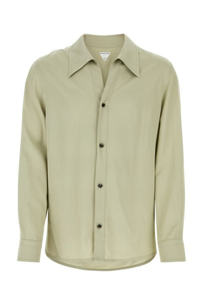 BOTTEGA VENETA | Sage green twill shirt