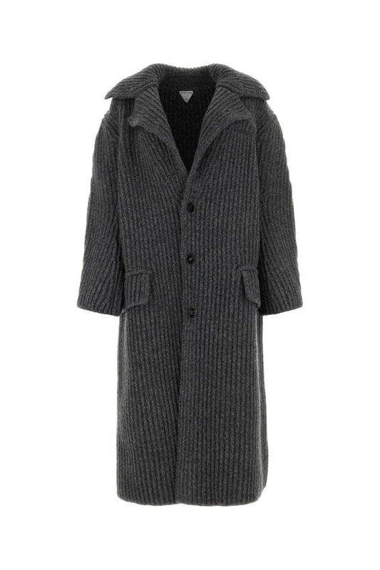 BOTTEGA VENETA | Melange grey wool blend coat