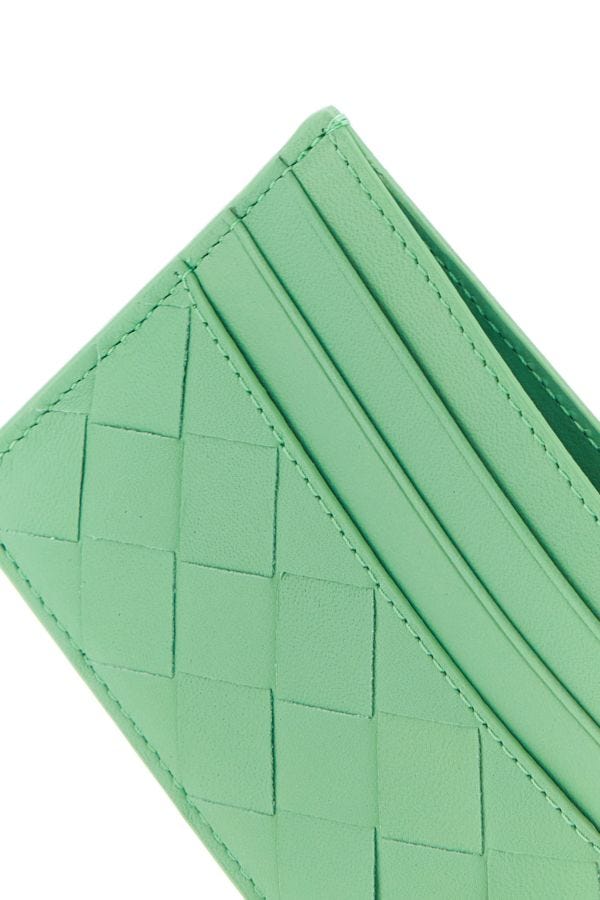 BOTTEGA VENETA | Mint green leather card holder