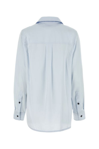 BOTTEGA VENETA | Pastel light-blue twill shirt