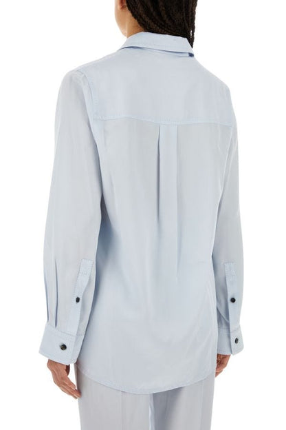 BOTTEGA VENETA | Pastel light-blue twill shirt