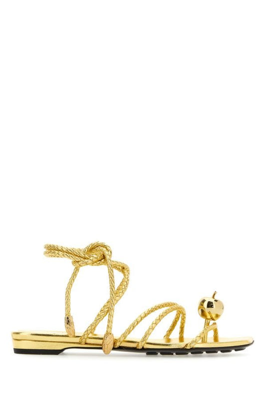 BOTTEGA VENETA | Gold leather Adam sandals