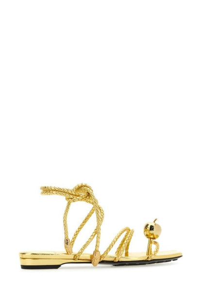 BOTTEGA VENETA | Gold leather Adam sandals