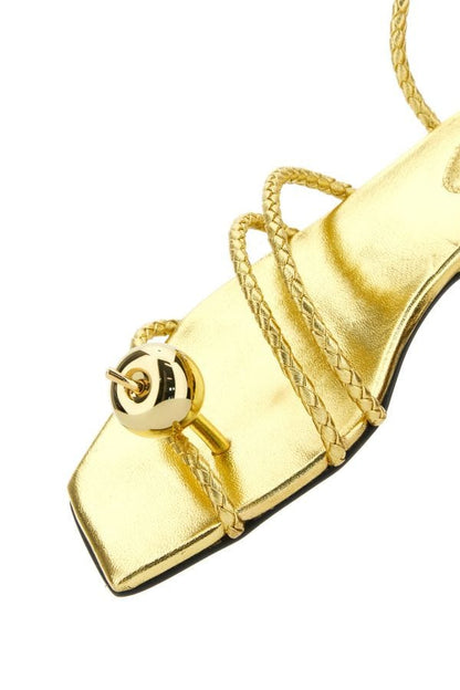 BOTTEGA VENETA | Gold leather Adam sandals