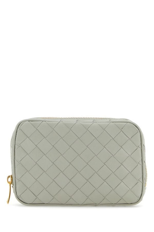BOTTEGA VENETA | Light grey leather small pouch