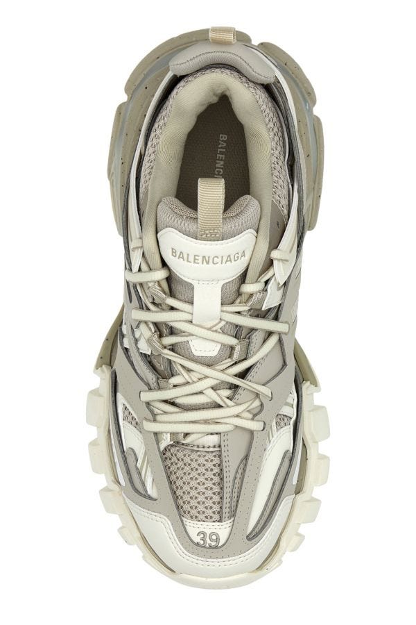 BALENCIAGA | Two-tone synthetic leather and fabric sneakers