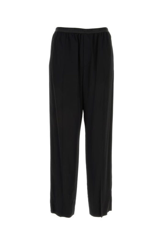 BALENCIAGA | Black viscose wide-leg pant