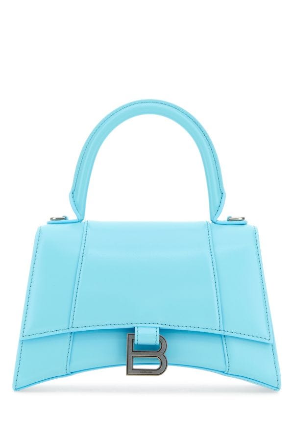BALENCIAGA | Light blue leather small Hourglass handbag