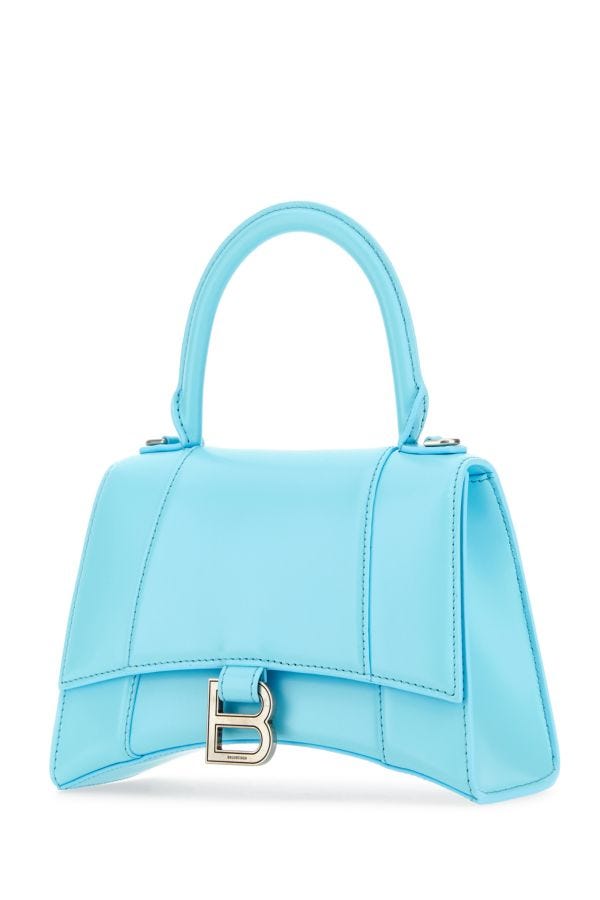 BALENCIAGA | Light blue leather small Hourglass handbag