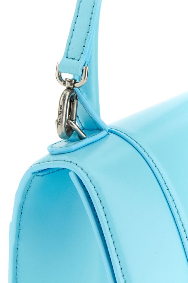 BALENCIAGA | Light blue leather small Hourglass handbag