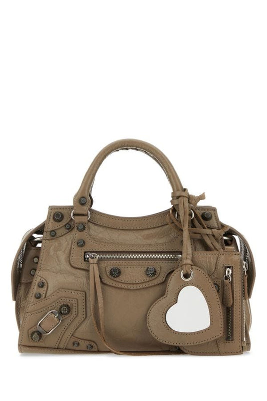 BALENCIAGA | Dove grey nappa leather Neo Cagole XS handbag