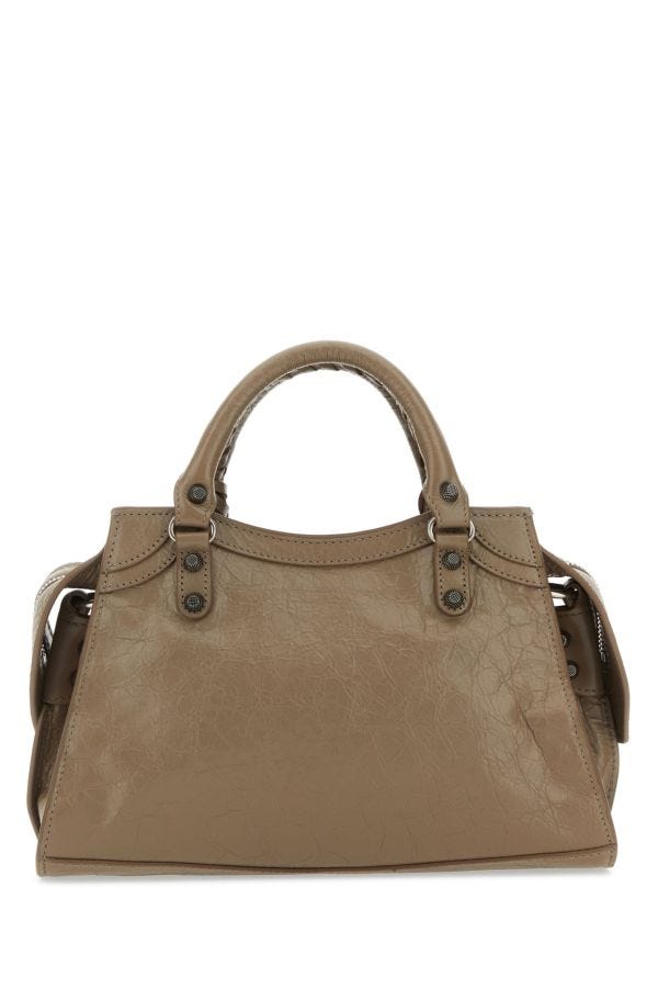 BALENCIAGA | Dove grey nappa leather Neo Cagole XS handbag