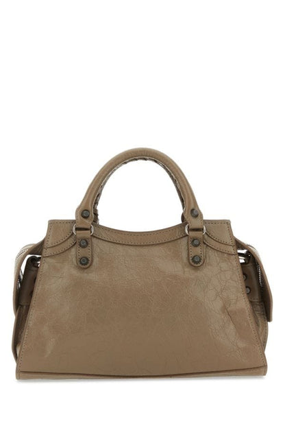 BALENCIAGA | Dove grey nappa leather Neo Cagole XS handbag