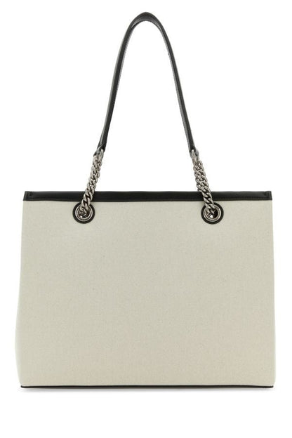 BALENCIAGA | Ivory canvas M Duty Free shopping bag