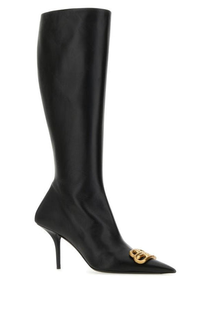 BALENCIAGA | Black nappa leather Squared Knife BB boots