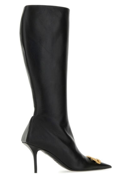 BALENCIAGA | Black nappa leather Squared Knife BB boots