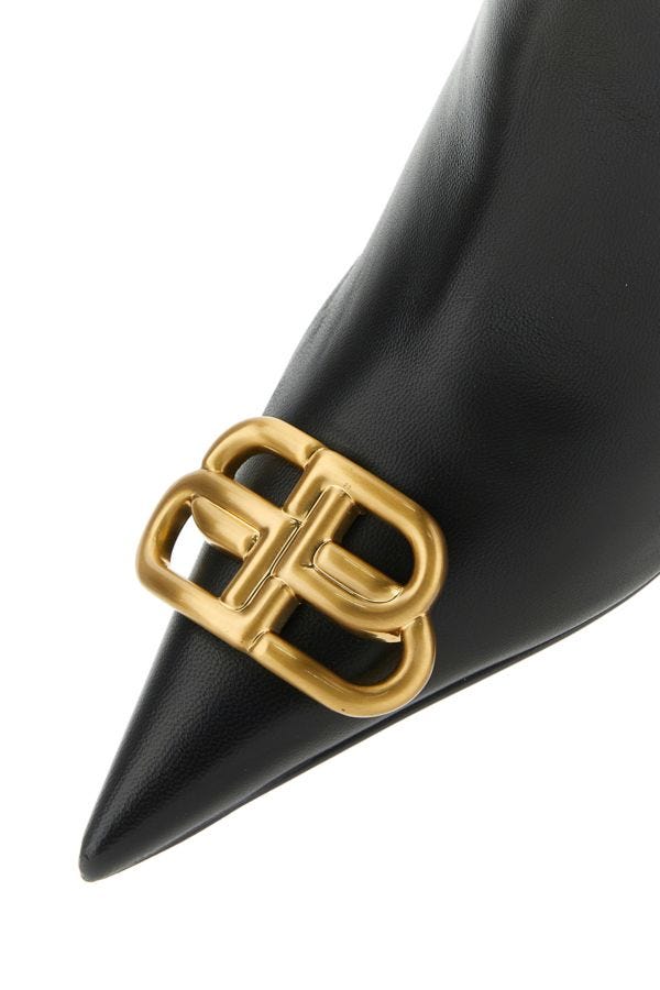 BALENCIAGA | Black leather Square Knife ankle boots