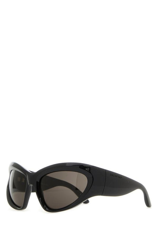 BALENCIAGA | Black acetate Bat Rectangle sunglasses