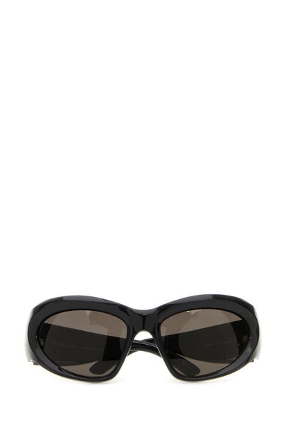 BALENCIAGA | Black acetate Bat Rectangle sunglasses