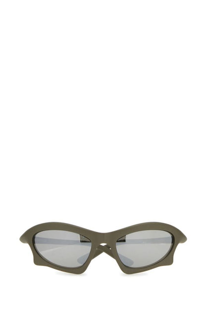 BALENCIAGA | Silver acetate Bat Rectangle sunglasses