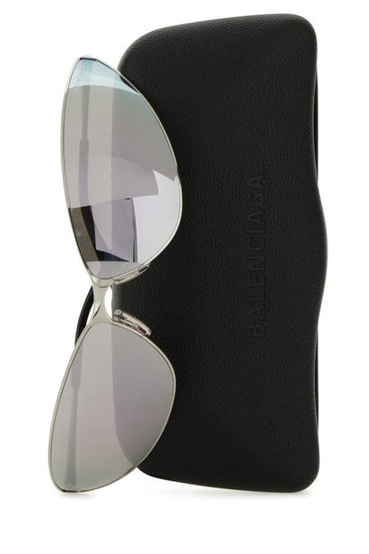 BALENCIAGA | Silver metal Razor sunglasses