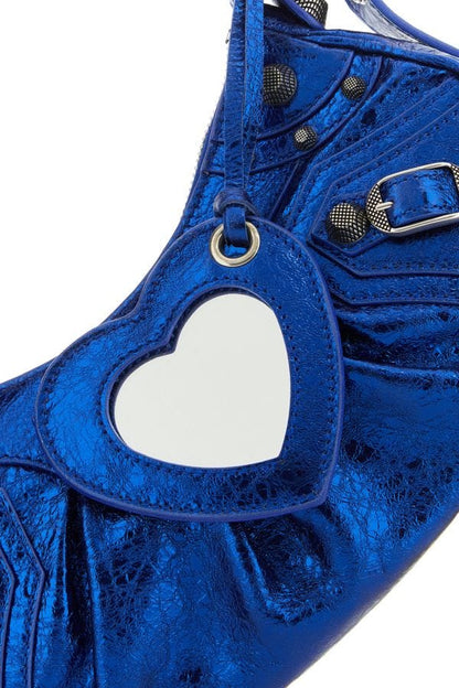 BALENCIAGA | Blue nappa leather Le Cagole XS shoulder bag