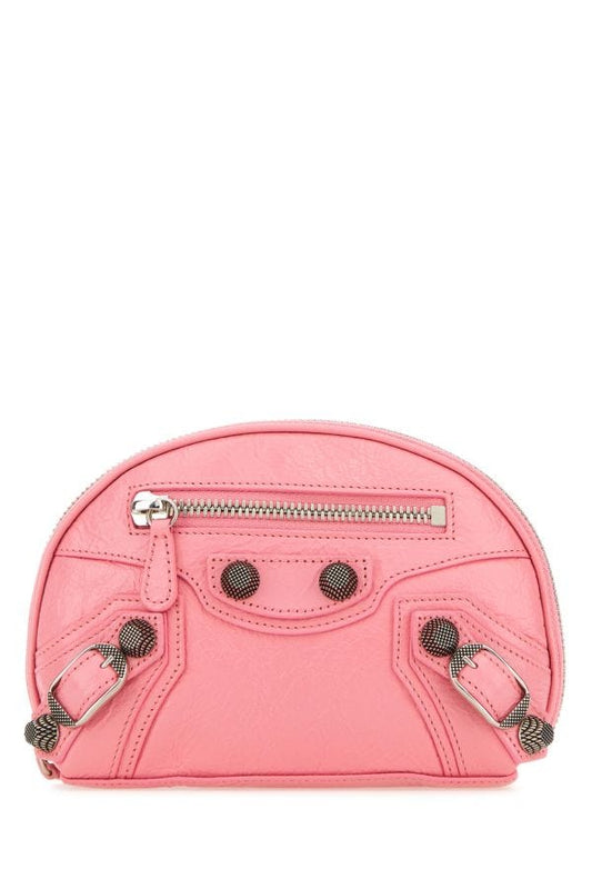 BALENCIAGA | Pink leather Le Cagole XS beauty case