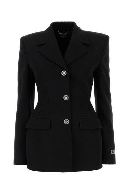 VERSACE | Black grain de poudre blazer