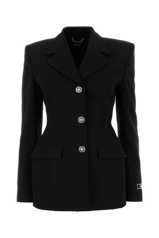 VERSACE | Black grain de poudre blazer