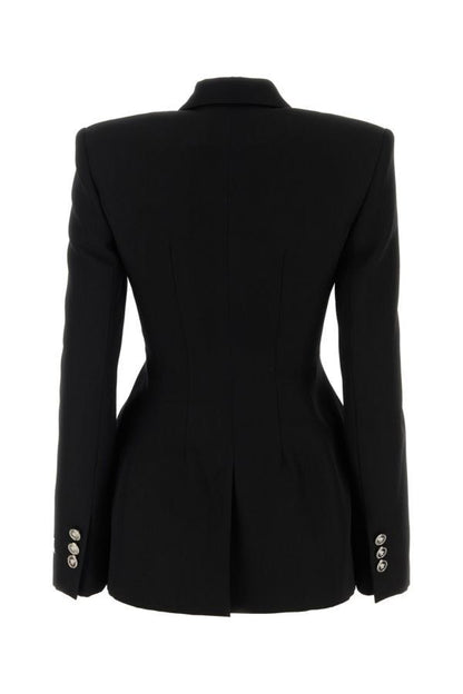VERSACE | Black grain de poudre blazer