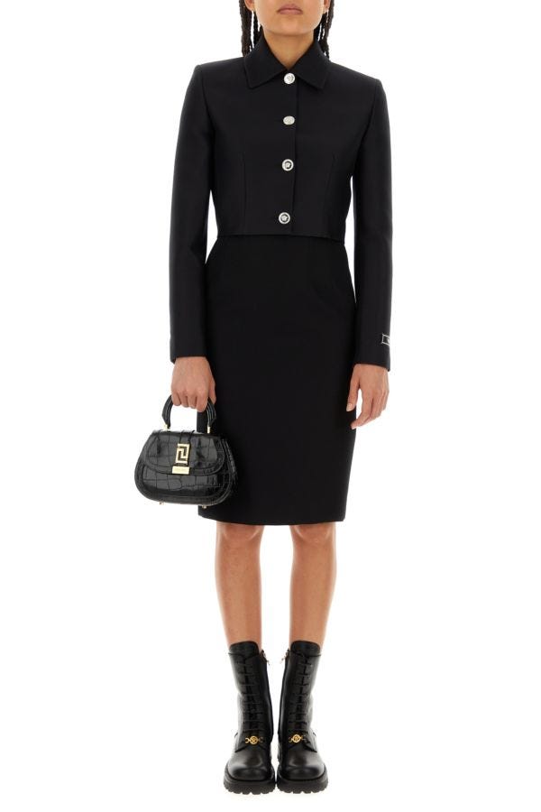 VERSACE | Black wool skirt