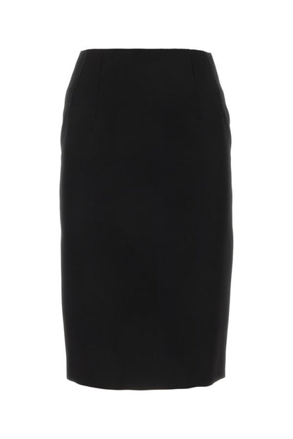 VERSACE | Black wool skirt