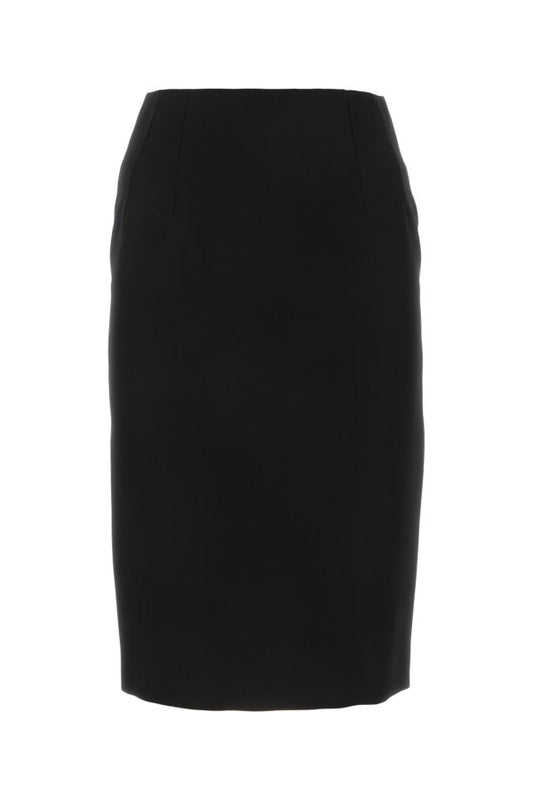 VERSACE | Black wool skirt