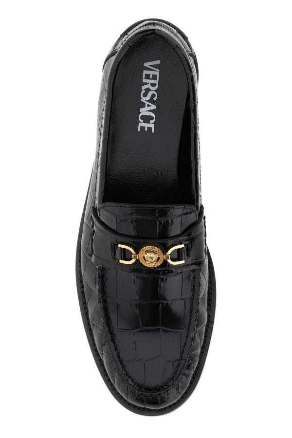 VERSACE | Black leather Medusa '95 loafers