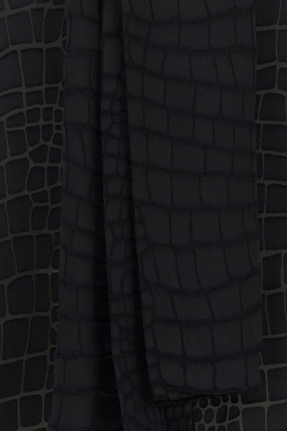 VERSACE | Black viscose blend Lavallère Devoré shirt