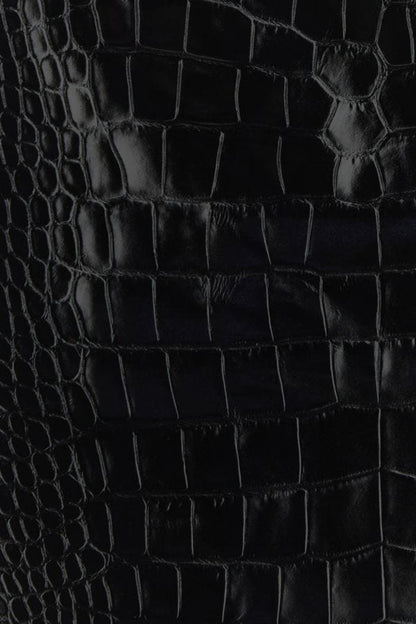 VERSACE | Black leather mini skirt