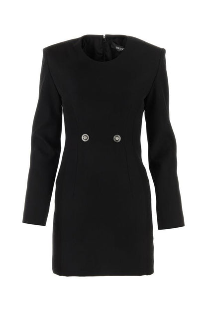 VERSACE | Black grain de poudre mini dress
