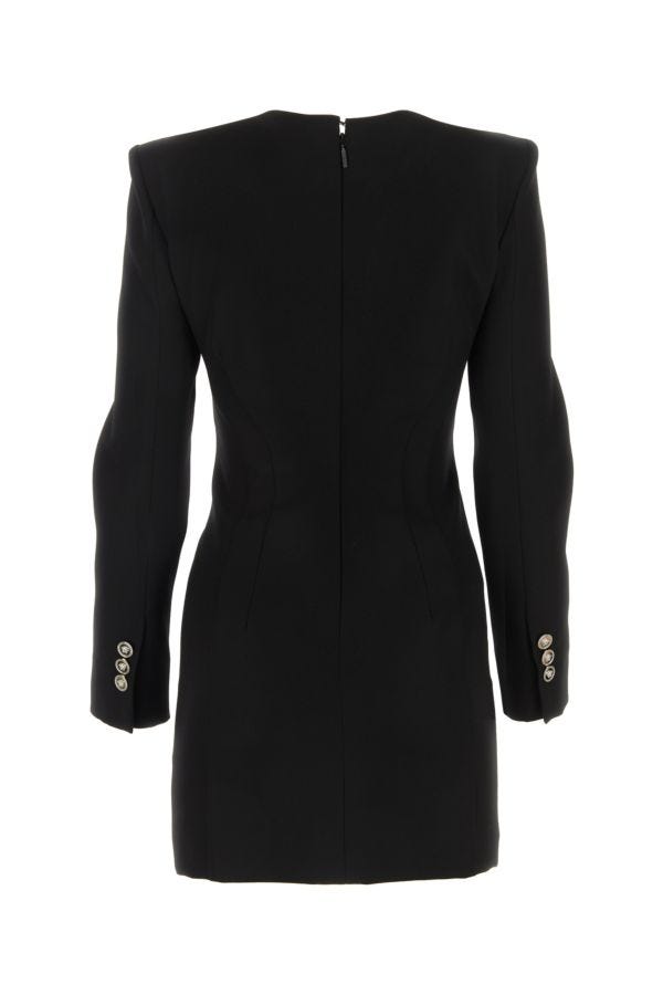 VERSACE | Black grain de poudre mini dress