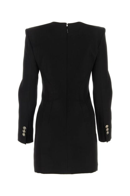 VERSACE | Black grain de poudre mini dress