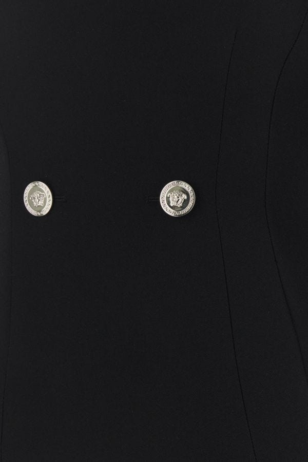 VERSACE | Black grain de poudre mini dress
