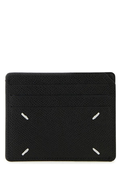 MAISON MARGIELA | Black leather Four Stitches card holder