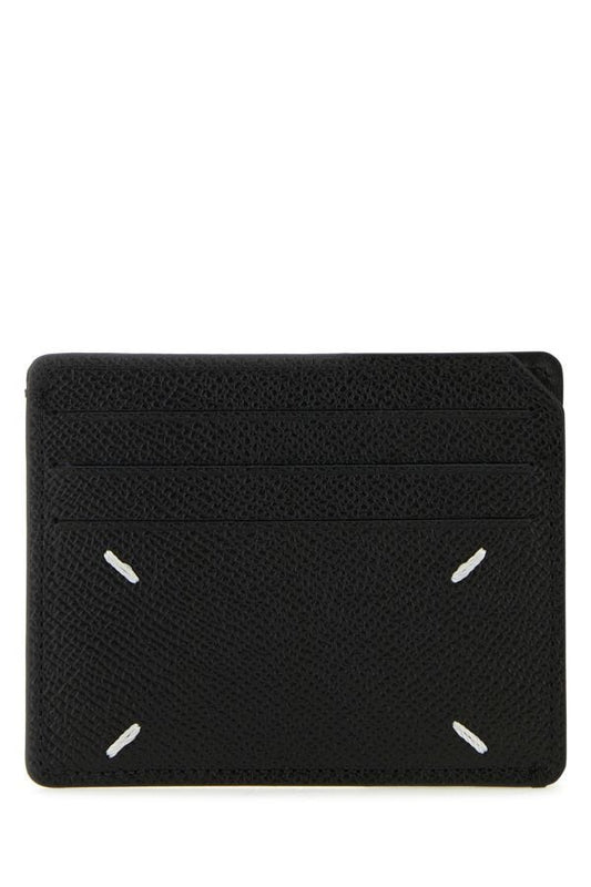 MAISON MARGIELA | Black leather Four Stitches card holder