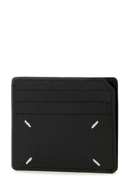 MAISON MARGIELA | Black leather Four Stitches card holder