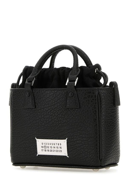 MAISON MARGIELA | Black leather 5ac Tote Horizontal handbag